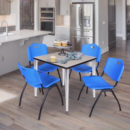 Regency Kahlo Square Table & Chair Sets, 30 W, 30 L, 29 H, Wood, Metal, Plastic Top, Maple TPL3030PLCM47BE